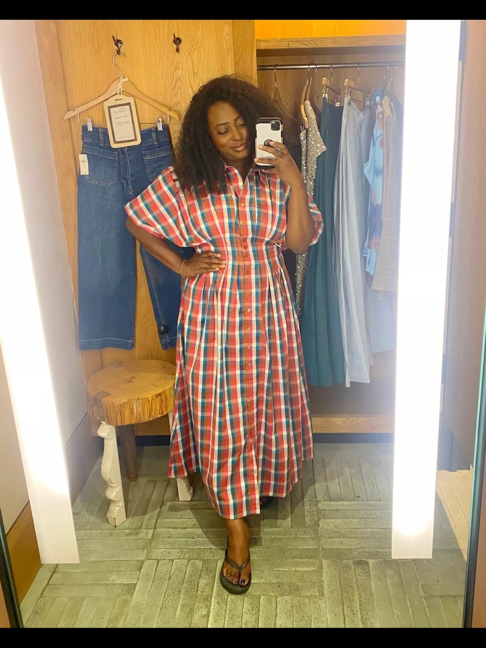 Anthropologie exquise tobie raspberry gingham dress - Picture 6 of 8